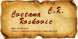 Cvetana Rošković vizit kartica